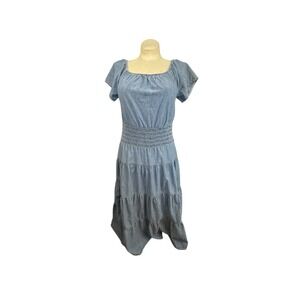 Lauren Ralph Lauren Women's Sz‎ 10 Jean look Maxie Dress Peasant Boho Festival